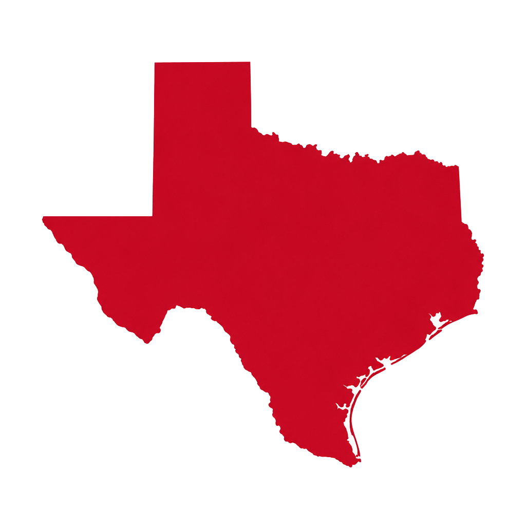 Map of the state of Texas